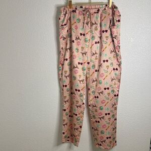 Bodil Jane- Playful promises Patterned silky Pajama Pants- Size 12 (Large)